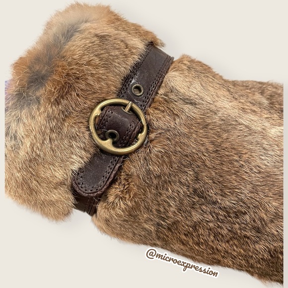 $699 RARE Frye Ava Rabbit Fur Vintage Luxury Brown Leather Stiletto Heel Boot - Picture 6 of 10